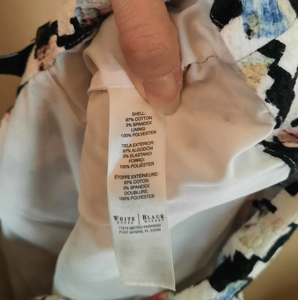 WHBM Houndstooth Floral Pencil Skirt